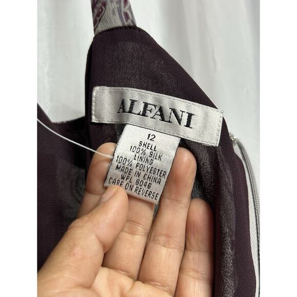 VTG Y2K Paisley 100% Silk Dress Midi Dress Grunge Sleeveless Babydoll Size 12P - Picture 8 of 9